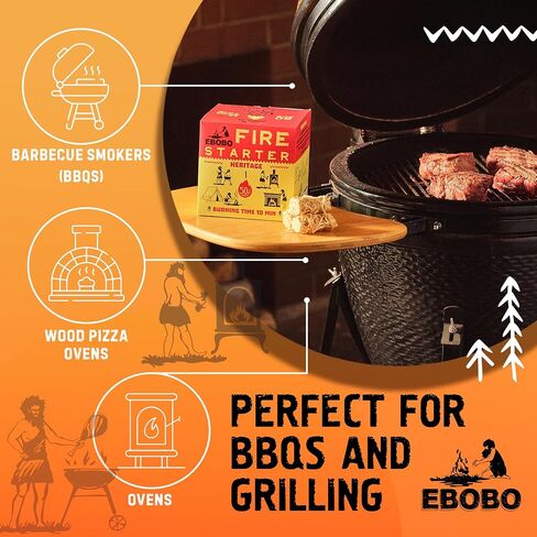 240 PCS Fire Starter Fancares for Fireplace و Wood Stove و Campfires و Grill و Fire Pit و Smoker و BBQ - عصي بداية الفحم بدون رائحة ، مكعبات نارية طبيعية للداخلية والخارجية في الهواء الطلق in Kuwait