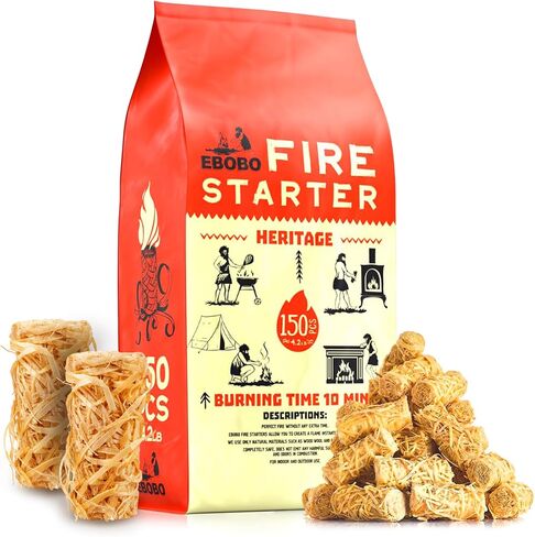240 PCS Fire Starter Fancares for Fireplace و Wood Stove و Campfires و Grill و Fire Pit و Smoker و BBQ - عصي بداية الفحم بدون رائحة ، مكعبات نارية طبيعية للداخلية والخارجية في الهواء الطلق in Kuwait