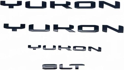 Yoaoo Set 4pack OEM Two Yukon Plus Tailgate Yukon SLT Emblems Letter Badge 3D Compatible with Yukon Denali 2019-2025 84831809 Shiny Chrome in Kuwait
