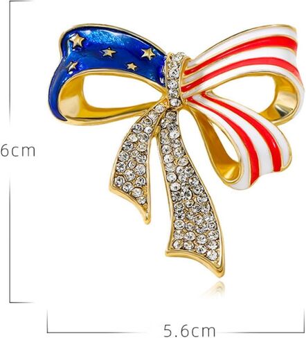 Patriotic American Flag Pin for Women Men, 4th of July Independence Day Heart Letter Brooch with Rhinestone, Costume Accessories for Sweater Dress Scarf in Kuwait