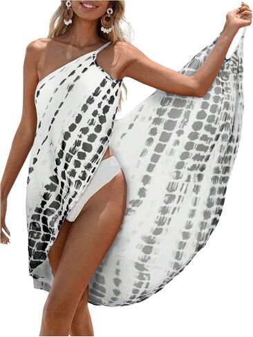 Verdusa Women's V Neck Open Back Wrap Kimono Dress Asymmetrical Sleeveless Beach Cover Up in Saudi Arabia