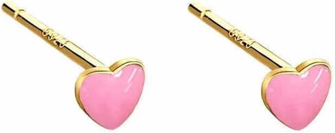 Cute Tiny Red Enamel Heart Gold-Plated Small Stud Earrings for Women Dainty Minimalist 925 Sterling Silver Hearted Love Mini Little Cartilage Tragus Studs Hypoallergenic for Sensitive Ear Fashion Jewelry for Her Daughter Christmas 4mm in Kuwait