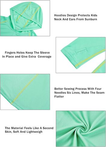 Boys Grils Long Sleeve Sun Shirts UPF50+ Hoodie Thumbhole Rash Guard Quick Dry Atheltic Hiking Workout Water Playing in Kuwait