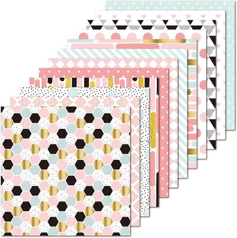 48 sheets 12x12 Scrapbooking Cardstock Decorative Paper Pack - Pink Collection - for Card Making Journaling Planner Origami Scrapbook Paper Scrapbook Materials Supplies in Kuwait