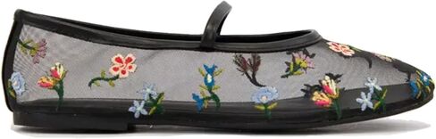 Mesh Ballet Flats for Women Embroidered Floral Mary Jane Flats Comfortable Casual Daily Dress Ballerina Shoes in Kuwait