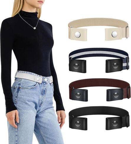 TOURZOO Belts for Women/Men Buckle Free Elastic Belt Invisible No Buckle Stretch Waist Belt For Jean Pants,Dresses,No Bulge in Kuwait
