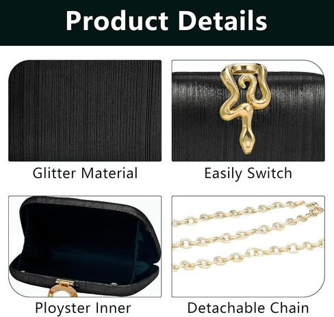 jessie Womens Evening Bags Formal Bridal Wedding Small Clutches Purses Crossbody Prom Cocktail Party Handbags in Kuwait