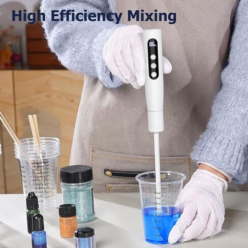 Auto Resin Mixer, 5 Speeds Control Epoxy Mixer, High Efficiency Mixing, Epoxy Resin Mixer for Resin Mixing, Resin Molds, Resin Supplies, DIY Resin Art, Resin Jewelry Making, Minimize Bubbles in Kuwait