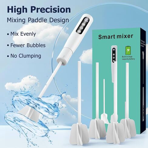 Auto Resin Mixer, 5 Speeds Control Epoxy Mixer, High Efficiency Mixing, Epoxy Resin Mixer for Resin Mixing, Resin Molds, Resin Supplies, DIY Resin Art, Resin Jewelry Making, Minimize Bubbles in Kuwait