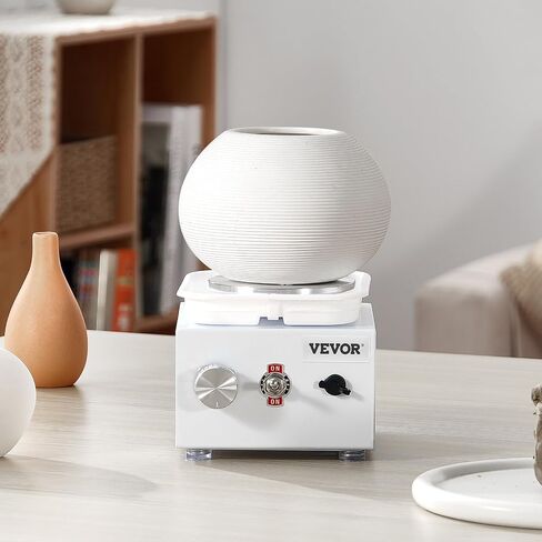 VEVOR Mini Pottery Wheel, 2.56in/3.94in, 2 Turntables Electric Ceramic Wheel Machine, 0-320RPM Adjustable Speed Detachable Basin Forming Machine, 18pcs Accessories, for Art Craft Work Home DIY, Pink in Kuwait