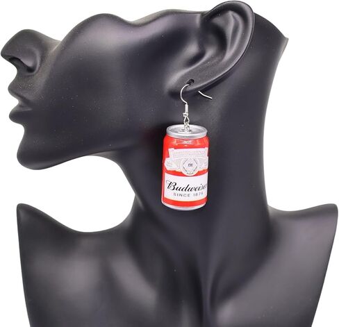 3D Simulation Beer Bottle Earrings Cute Beer Bottle Drop Dangle Earrings Beer Mug Can Earrings Creative Party Jewelry for Women and Girls in Kuwait