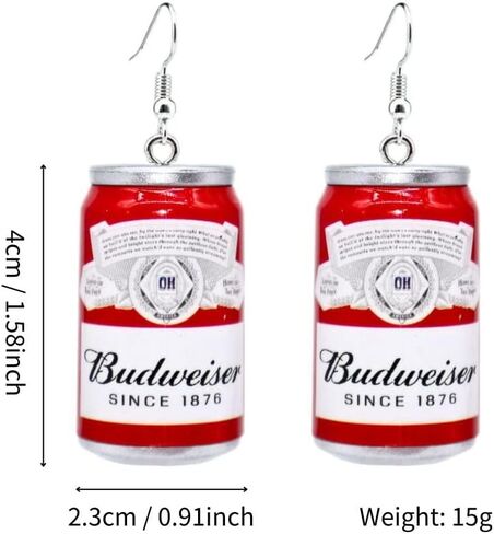 3D Simulation Beer Bottle Earrings Cute Beer Bottle Drop Dangle Earrings Beer Mug Can Earrings Creative Party Jewelry for Women and Girls in Kuwait