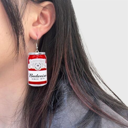 3D Simulation Beer Bottle Earrings Cute Beer Bottle Drop Dangle Earrings Beer Mug Can Earrings Creative Party Jewelry for Women and Girls in Kuwait
