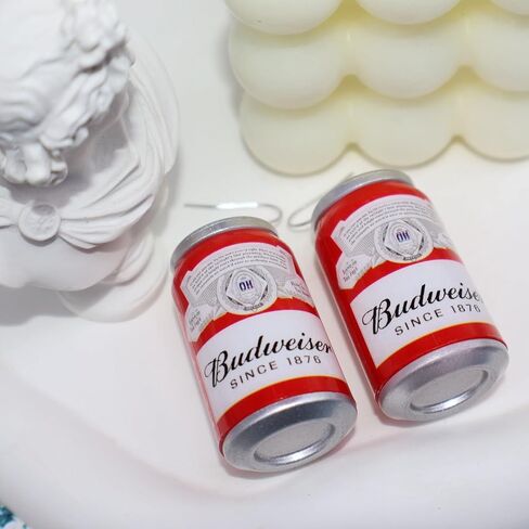 3D Simulation Beer Bottle Earrings Cute Beer Bottle Drop Dangle Earrings Beer Mug Can Earrings Creative Party Jewelry for Women and Girls in Kuwait