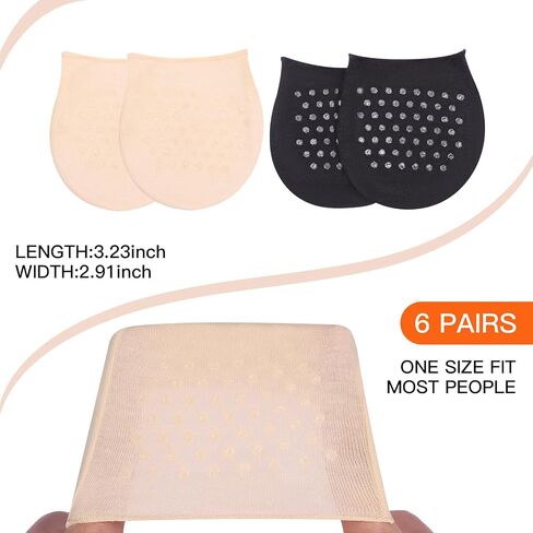 MANZI Womens Toe Topper Socks with Invisible SlingBack 6 Pairs Low Half Cut No Show Toe Covers for Heels in Kuwait