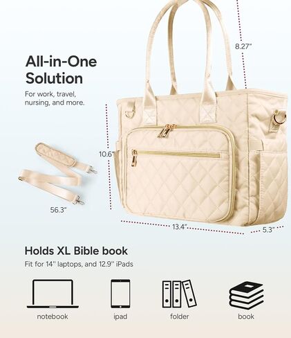 حقيبة الكتاب المقدس الكبيرة مع حالة غلاف الكتاب المقدس للنساء ، وحقيبة الكنيسة مع أربعة أنماط حمل ، وغطاء الكتاب المقدس المبطن لمستلزمات دراسة الكتاب المقدس ، وهدية مسيحية للنساء (حقيبة ＆ فقط) ، الأسود) in Kuwait