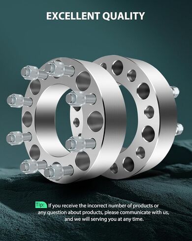SCITOO 4X 2 بوصة 8x165.1 مللي متر إلى 8x165.1 مللي متر فواصل العجلات 8 العروة 50 مللي متر 8x6.5 إلى 8x6.5 مناسبة لـ 2001-2010 لـ Silverado 2500 HD | لـ Express 3500 لـ GMC Sierra 1500 HD مع ترصيع 14x1.5 in Saudi Arabia