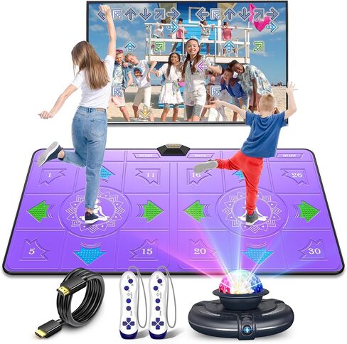 FWFX Dance Mat for Kids and Adults - Double User Wireless Dancing Mat, Exercise & Fitness Dance Step Pad Game for TV, Musical Electronic Dance Mats with HD Camera, Gift for Girls & Boys Ages 6+ in Kuwait