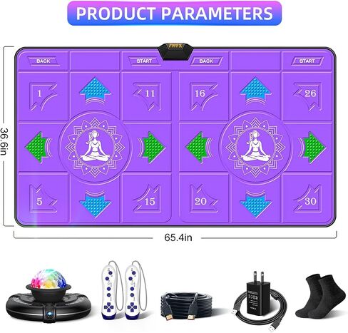FWFX Dance Mat for Kids and Adults - Double User Wireless Dancing Mat, Exercise & Fitness Dance Step Pad Game for TV, Musical Electronic Dance Mats with HD Camera, Gift for Girls & Boys Ages 6+ in Kuwait