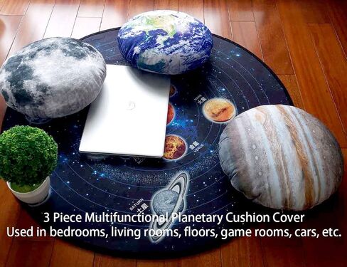 11 Piece Set Space Planet Throw Pillow Covers Solar System Universe Planet Image Decorative Cushion Cover Round Pillow Case 3D Home Decor Pillows Covers 10X10Inch in Kuwait