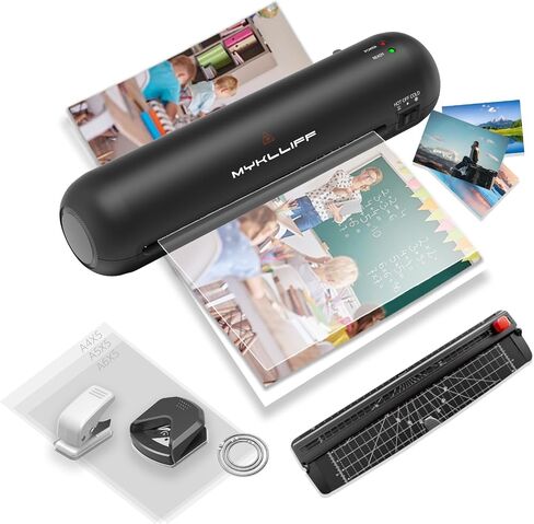 Laminator Machine 9-Inch Portable Thermal Laminator with Hot & Cold Modes, A4 Small Laminating Machine with ABS Jam-Release, 3-Min Warm-Up, 6-in-1 Photo Laminator Kit for Home Office and Class, White in Saudi Arabia