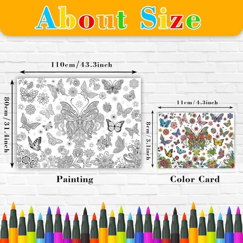 43.3x31.5Inch Valentine's Day Giant Coloring Poster with Picture, Birthday Gift Painting Poster, Art Crafts Activity Drawing Paper in School, Classroom, Home, Party for Boys, Girls, Kid in Kuwait