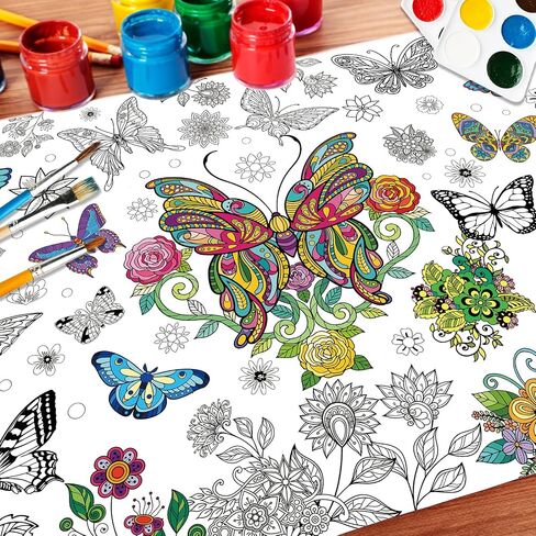 43.3x31.5Inch Valentine's Day Giant Coloring Poster with Picture, Birthday Gift Painting Poster, Art Crafts Activity Drawing Paper in School, Classroom, Home, Party for Boys, Girls, Kid in Kuwait