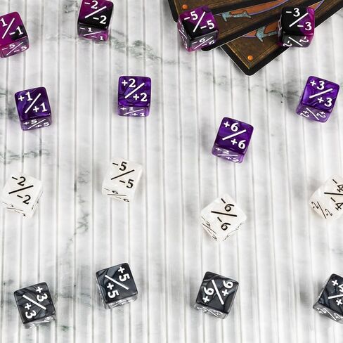 48 قطعة سحرية عداد النرد الحياة MTG عدادات النرد مجموعة الرخام الرموز الرموز D6 DICE متوافقة مع MAGIC The Gathering ، TCG ، ملحقات ألعاب البطاقات in Kuwait