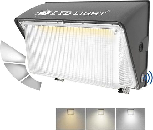80W Max Max Dusk-to Dawn Fourdive Lighting ، مصابيح حزمة الجدار LED مع الصواريخ الضوئية واللون والضغط القابلة للتبديل ، إضاءة أمان مشرقة 10450LM لتجارة المنزل ، ETL- 4 حزمة in Kuwait