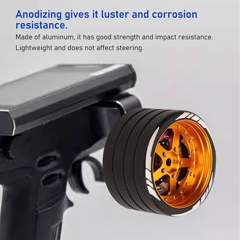 RC Transmitter Steering Wheel, Aluminum Alloy One Handed Control Adapter Compatible with Flysky NB4 Remote Control (Gold) in Kuwait