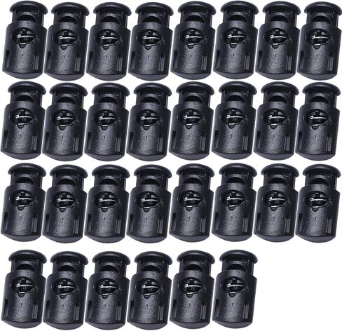 J.Carp 30pcs أقفال سوداء ثقيلة من البلاستيك الأسود ، وقفل سدادة سدادة مزدوجة الفتح in Kuwait