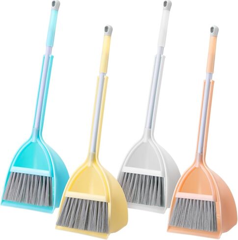 Roshtia 3 PCS 3 PCS Mini Broom مع Dustpan for Kids Broom و Dustpan مجموعة تنظيف Toddler مجموعة الأولاد تنظيف صغير للحيوانات الأليفة الحمام المطبخ (أصفر ، أحمر ، أخضر) in Kuwait