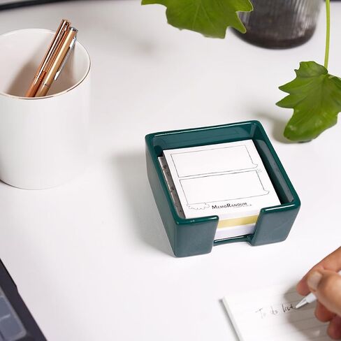 Ceramic Sticky Note Holder, 3 x 3 Sticky Note Dispenser, Notepad Holder for Desk, Office Essentials Organizer (White) in Kuwait
