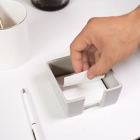 Ceramic Sticky Note Holder, 3 x 3 Sticky Note Dispenser, Notepad Holder for Desk, Office Essentials Organizer (White) in Kuwait