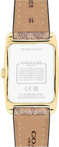 Coach Reese Women's Watch - 2H Quartz Tank Watch with Genuine Leather Strap - Water Resistant 3 ATM/30 Meters - Premium Fashion Timepiece for Everyday Style - 24mm in Saudi Arabia