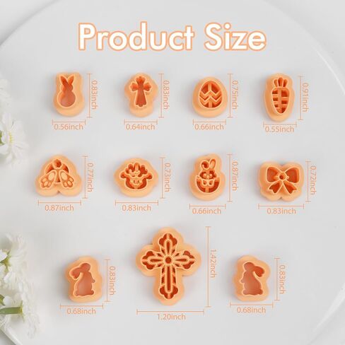 Puocaon Easter Polymer Clay Cutters - 27 Pcs Clay Cutters for Earrings Jewelry Rabbits Eggs Carrots Chicken in Saudi Arabia