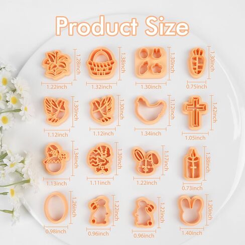Puocaon Easter Polymer Clay Cutters - 27 Pcs Clay Cutters for Earrings Jewelry Rabbits Eggs Carrots Chicken in Saudi Arabia
