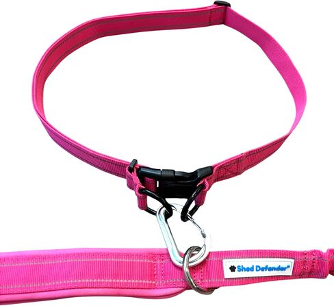 Shed Defender Hands Free Dog Leash Belt - Seen on Shark Tank - Attaches to Any Leash, Jogging & Running, Heavy Duty Buckle, Reflective Stitching, Adjustable one Size fits All, Designed in USA (Black) in Kuwait