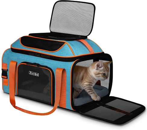 Petskd Top-Expandable Pet Carrier 19"x13"x9" Airline Approved, Blue in Saudi Arabia