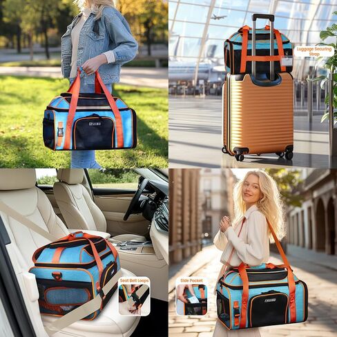 Petskd Top-Expandable Pet Carrier 19"x13"x9" Airline Approved, Blue in Saudi Arabia