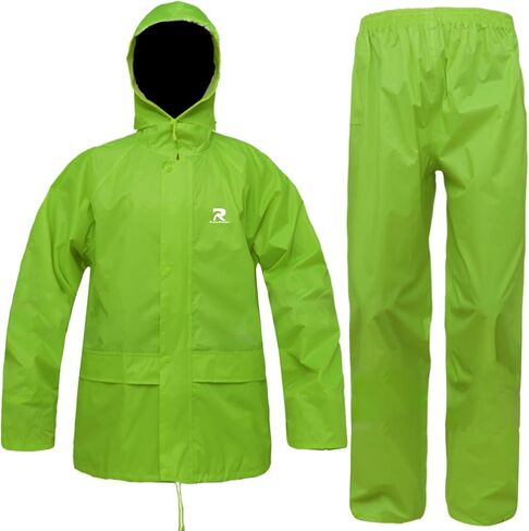 RainRider Rain Suits Safety Rain Jacket with Pants High Visibility Reflective Rain Gear in Kuwait