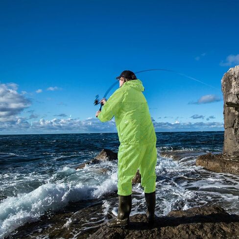 RainRider Rain Suits Safety Rain Jacket with Pants High Visibility Reflective Rain Gear in Kuwait