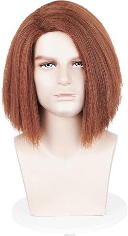 LABEAUTÉ Men Male Wigs Short Black with Beard 70s 80s Costume Cosplay Halloween Wigs + Cap in Saudi Arabia
