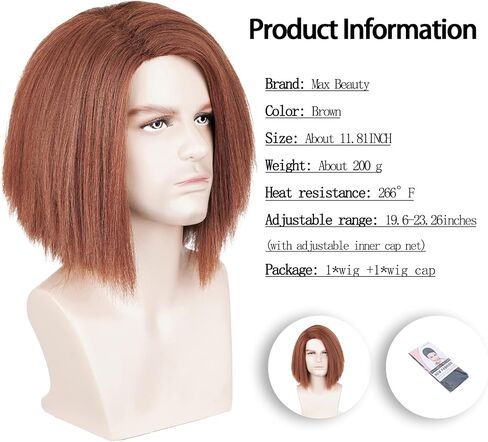 LABEAUTÉ Men Male Wigs Short Black with Beard 70s 80s Costume Cosplay Halloween Wigs + Cap in Saudi Arabia