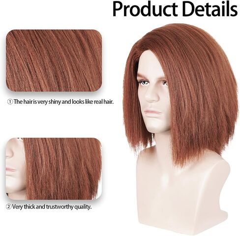 LABEAUTÉ Men Male Wigs Short Black with Beard 70s 80s Costume Cosplay Halloween Wigs + Cap in Saudi Arabia