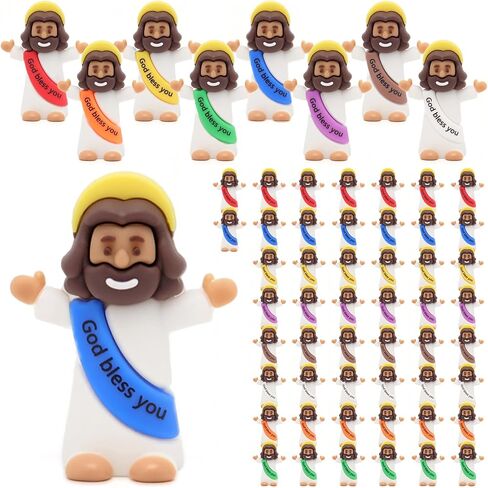 Little Jesus Figures 100 Pack Mini Jesus Figurines in Bulk Classic Religious Christ Savior Jesus Decor for Baptism Sunday Easter Egg Stuffers in Saudi Arabia