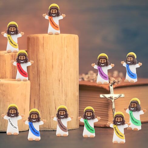 Little Jesus Figures 100 Pack Mini Jesus Figurines in Bulk Classic Religious Christ Savior Jesus Decor for Baptism Sunday Easter Egg Stuffers in Saudi Arabia