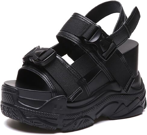 High Heels Wedge Ankle Strap Sandals for Womens Ladies Peep Toe Casual Breathable Platform Walking Sandal in Saudi Arabia