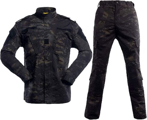 LANBAOSI Men's Tactical Jacket and Pants Military Camo Hunting ACU Uniform 2PC Set Army Multicam Apparel Suit in Saudi Arabia