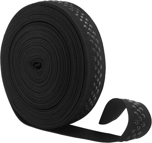 Mandala Crafts 2 Inch Elastic Silicone Gripper Tape for Clothing - 5 Yds Dotted Non Slip Elastic Band for Sewing - Nude Silicone Elastic Straps Flat Stretchy Fabric Elastic Ribbon in Kuwait